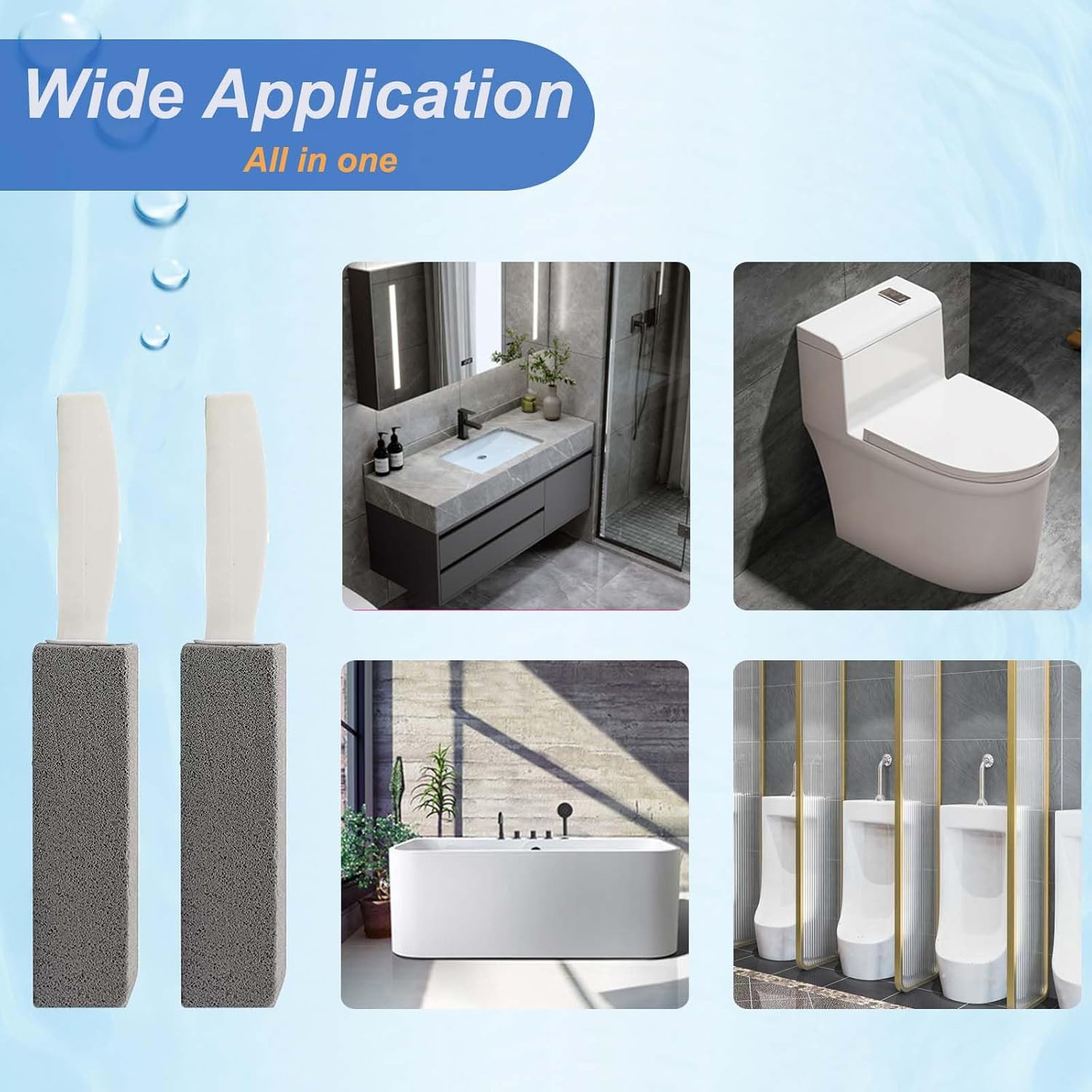 Pumice Cleaning Stone with Handle Pumice Stone for Toilet Bowl Household Cleanin