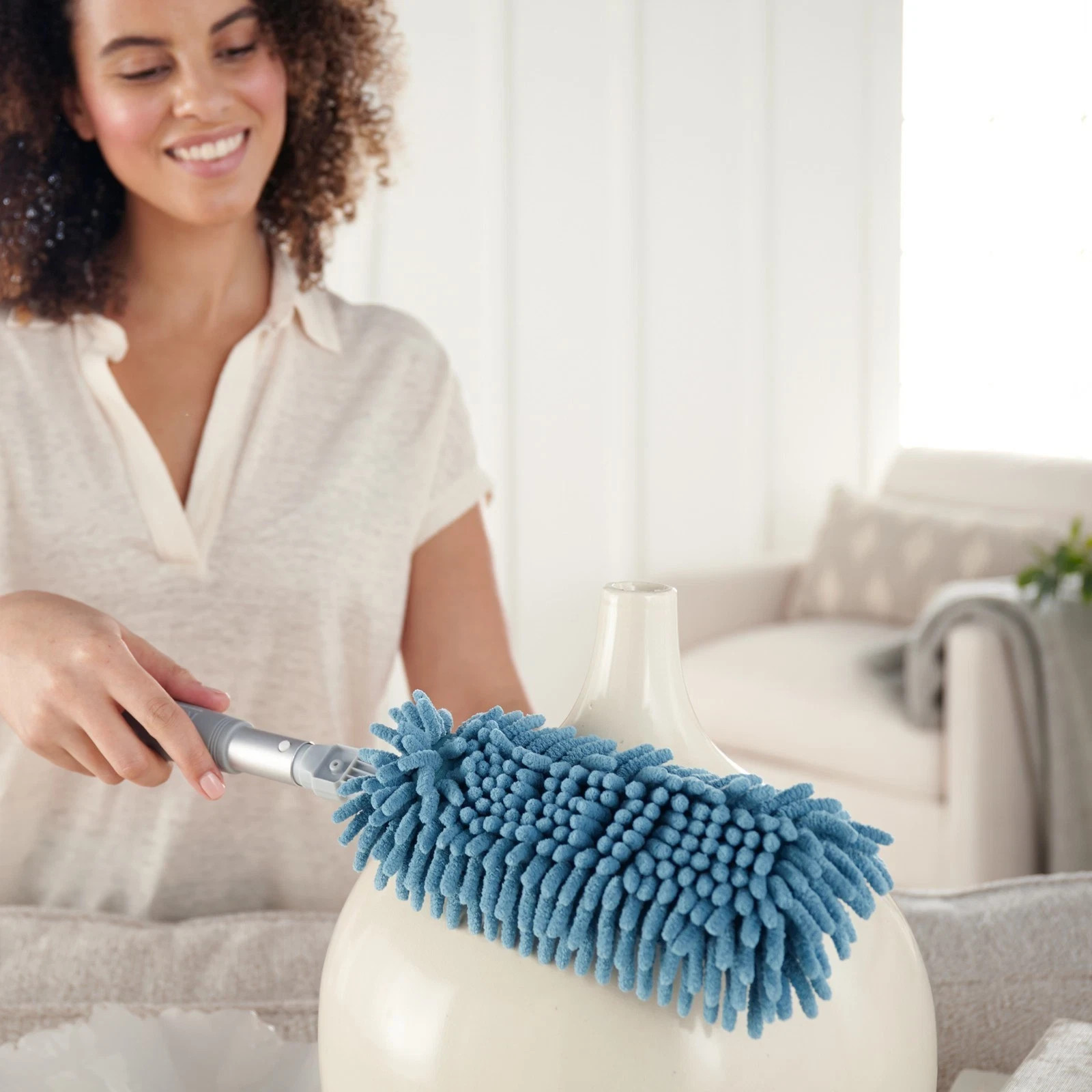 NEW Norwex Mini Envirowand with Two-sided Sleeve Duster Chenille Dusting Handle