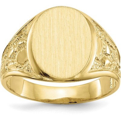 14K Yellow Gold Mens Signet Ring Jewelry Size 10 New BU