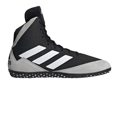 Adidas FZ5381 Mat Wizard 5 Gray White Black Lace-Up Wrestling Shoes Men's US 13