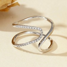 925 Sterling Silver Open Wrap Minimalist Ring...