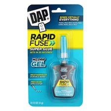DAP RapidFuse Super Glue Gel Adhesive: 0.13 oz. / Control Applicator (Clear)