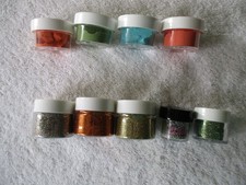 9 Tubs Of Stampin' Up Embossing Powder, Glitter, Prills