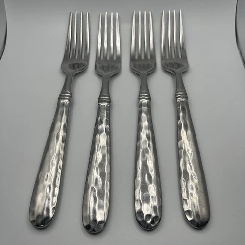 Cambridge MAJESTY Stainless Steel 18/10 Lot Of 4 Dinner Forks Forged Hammered