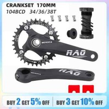 170mm Mountain Bike Crank Arm with Bottom Bracket 104BCD 34T 36T 38T Chainring