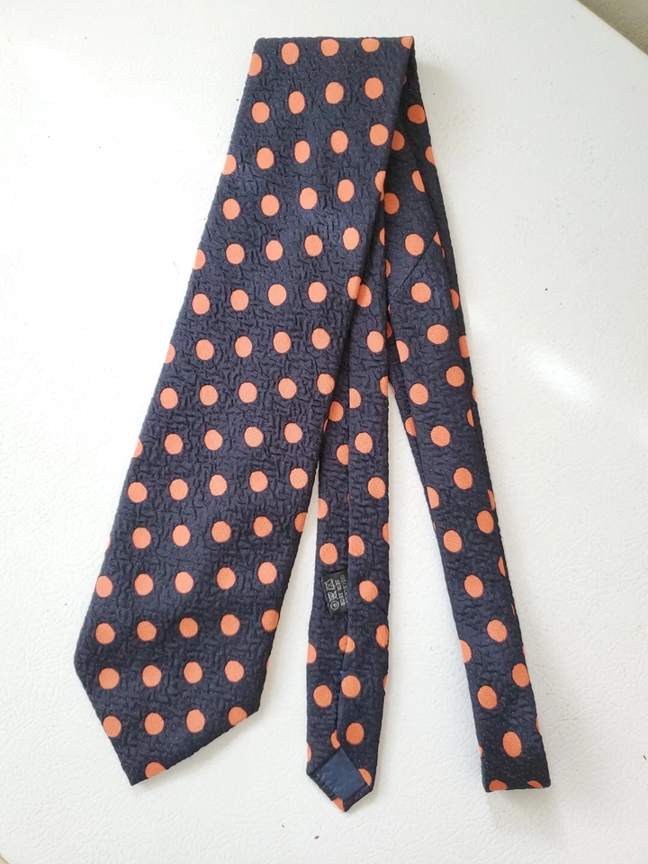 Element 100% Silk Polka Dot Men's tie 3.8" x 60". Made In Italy. - image 2 of 4