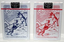 New BULLDOG SQUEEZERS Playing Cards 2 Decks 1 Red Finish 1 Blue Finish 