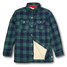 Tommy Bahama Boy  s XL Cozy Sherpa Lined Plaid Flannel Button Down Shirt Jacket