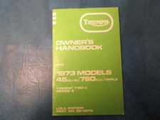Triumph Owner's Handbook 1973 Model 750CC Trident T150V, Series 2 orig CD234