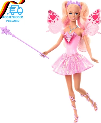 BESUCHE DEN BARBIE-STORE Mattel Barbie-Puppe Fee Mit Spielzeugzauberstab Und Mode-Accessoires, Fantasieth