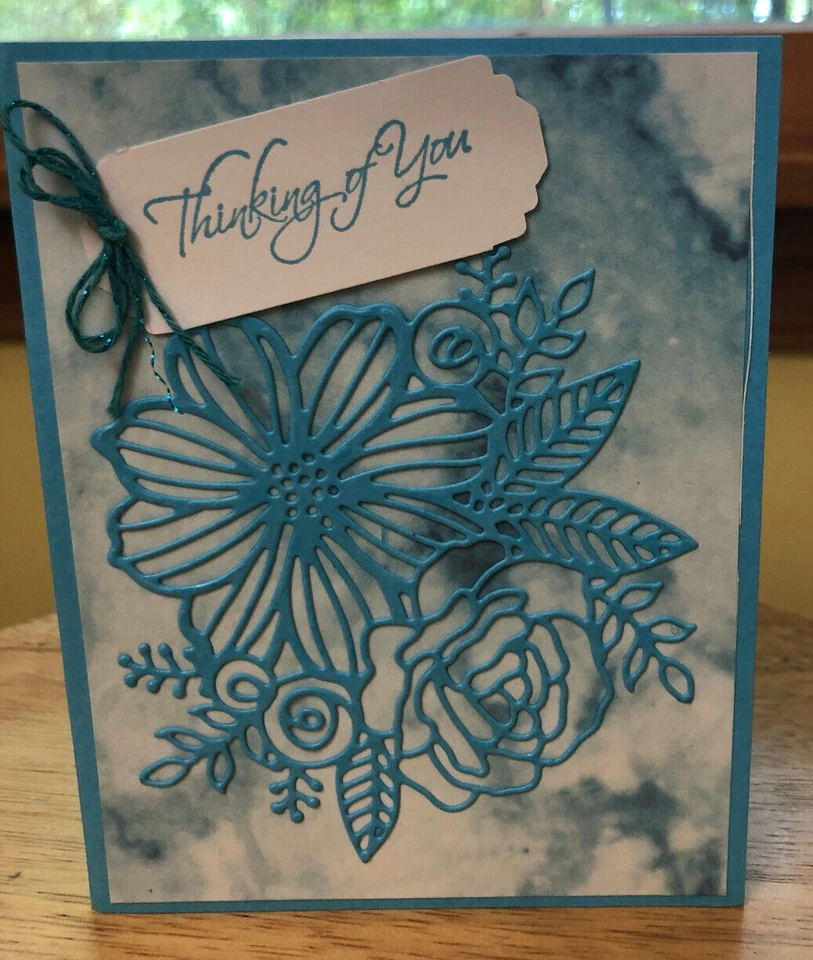 Delicately Cut Floral  Card - Hand Stamped  - Blank Inside - Stampin' Up - Image 2 of 4