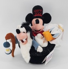 Disney Store Happy 2000 Plush Set Mickey Goofy Donald Large Bean Bag Set