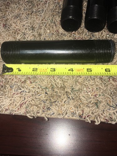 1" BLACK STEEL 6" LONG NIPPLE fitting pipe npt 1" x 6 " - Picture 7 of 10