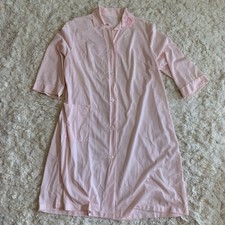 Vintage Figurefit Robe Large Housecoat Nightgown Pink MCM Mrs Maisel Crop Sleeve
