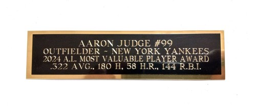 Aaron Judge Yankees 2024 AL MVP Nameplate For A Baseball Bat Case 1.5" X 8"