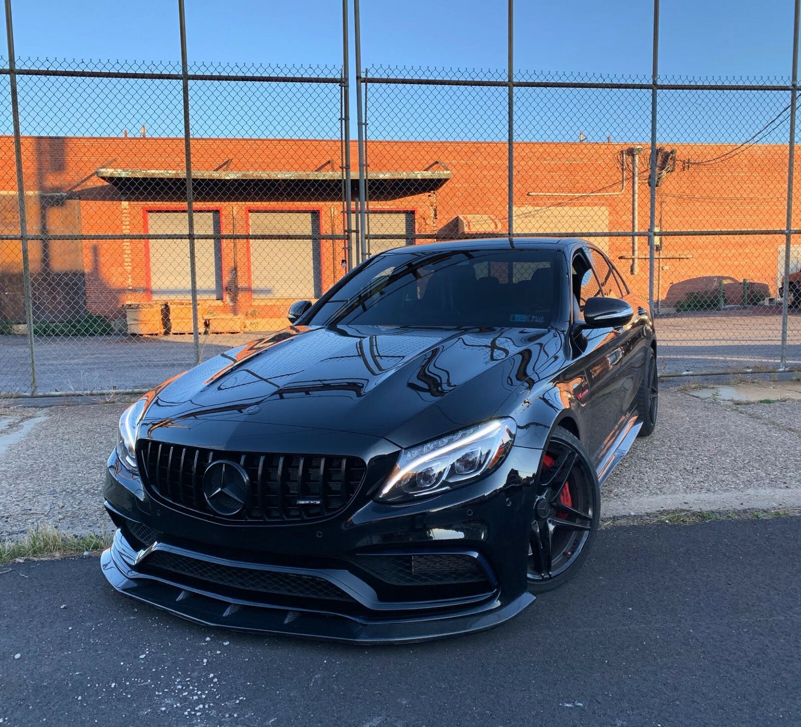 20152018 C63 C63S Panamericana GT Style Grill ALL BLACK W205 C205