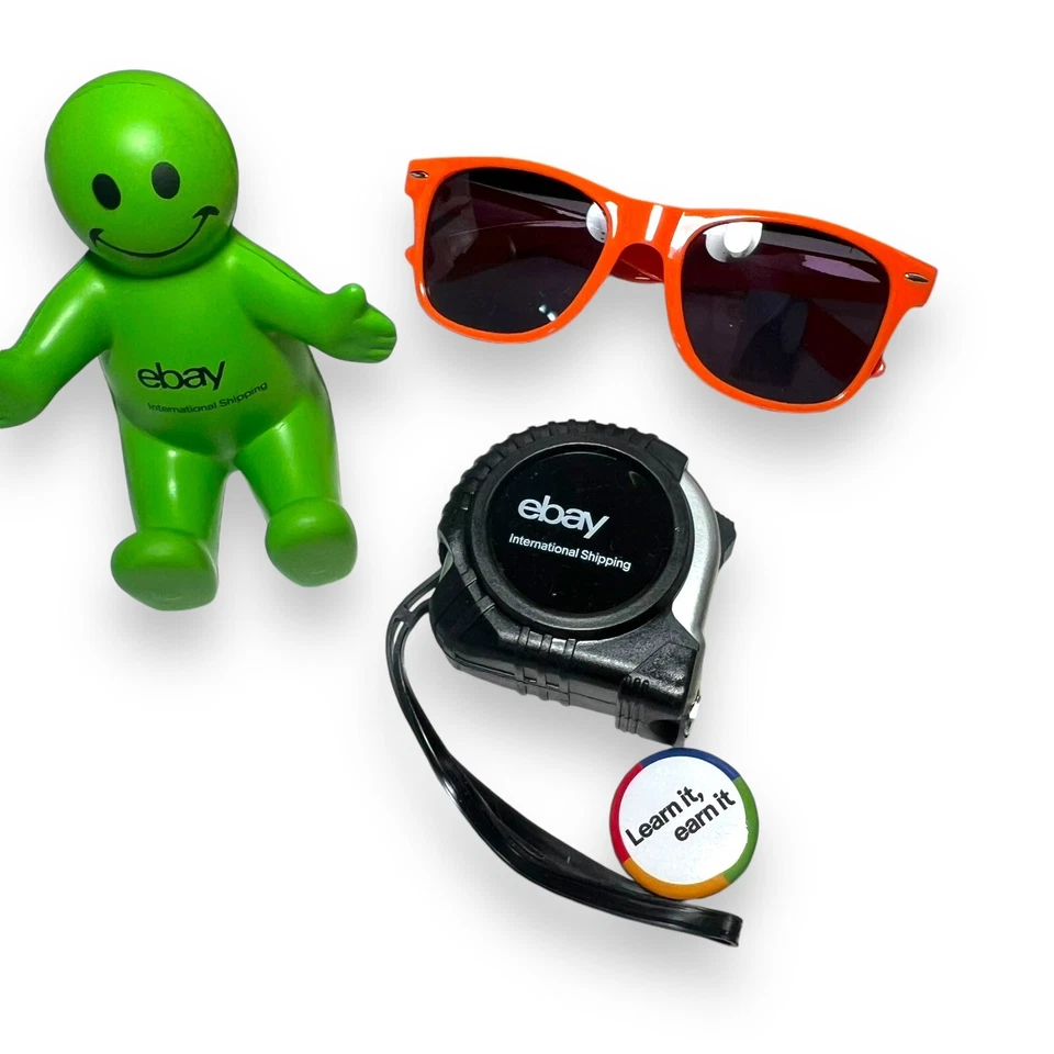 eBay Open 2024 PAQUETE BOTÍN Taza Taza Bolso Cuaderno Cinta Medidora Pluma Botón Foto 4 de 4