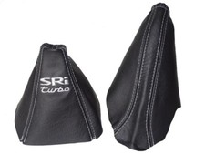 Gear & Handbrake Boot For Holden Astra H MK5 04-14 Leather "SRi turbo" Grey Logo