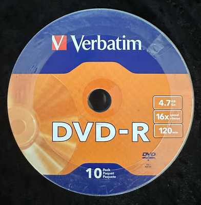 Verbatim #97901, DVD-R 4.7GB 16X Speed 120 Minutes, 10pk (Shipping included)