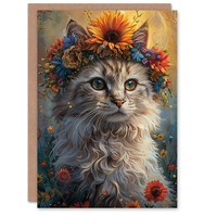 Ragdoll SüßE KäTzchen Blume Krone Frau Karte Mit Katzenmotiv Geburtstagskarte