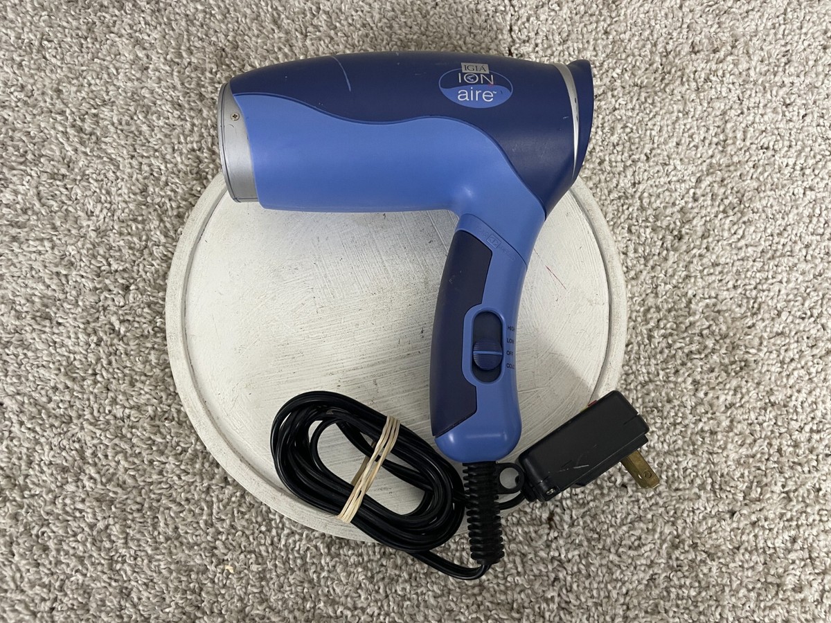 Igia Ion Aire Electric Hair Dryer Model AT6664 Folding Handle
