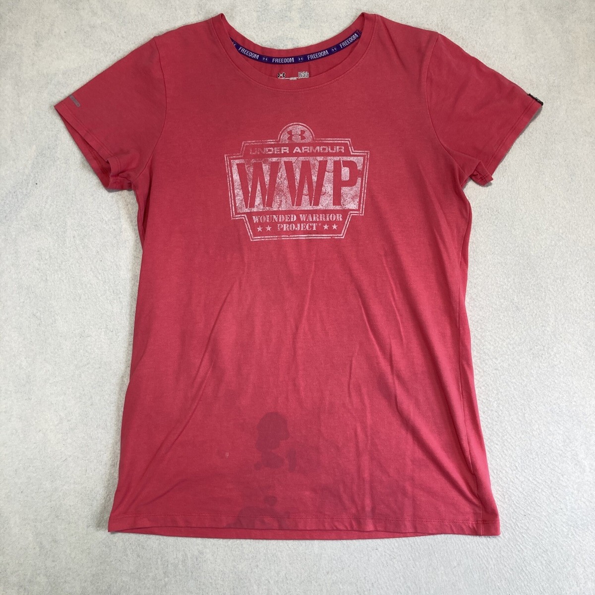 Under Armour Freedom Wounded Warrior Project T Shirt Women's Large Pink WWP