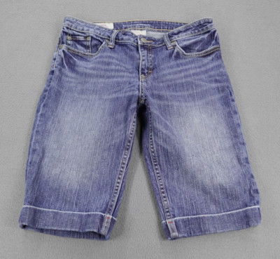 Banana Republic Jean Shorts Women's Size 6 Blue Classic Straight Leg Cuffed Y2K