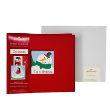 Hallmark Christmas Instant Scrapbook Red Sticker Memory Photo Album 20 page 6x6"