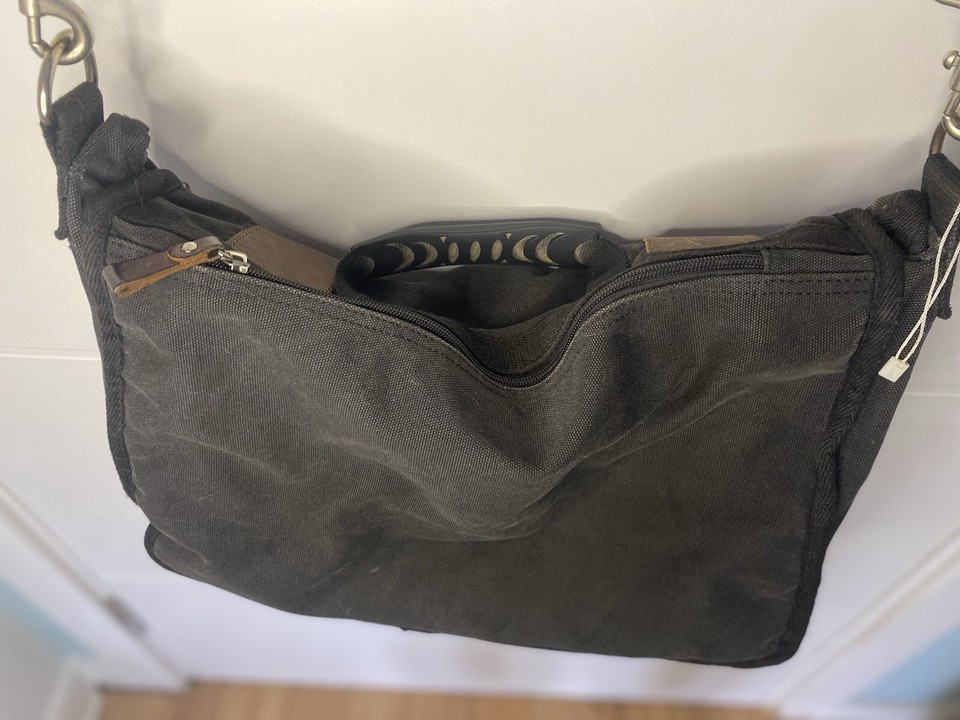 Ecosusi Messenger Bag Laptop Leather Canvas, Shoulder Strap,Travel