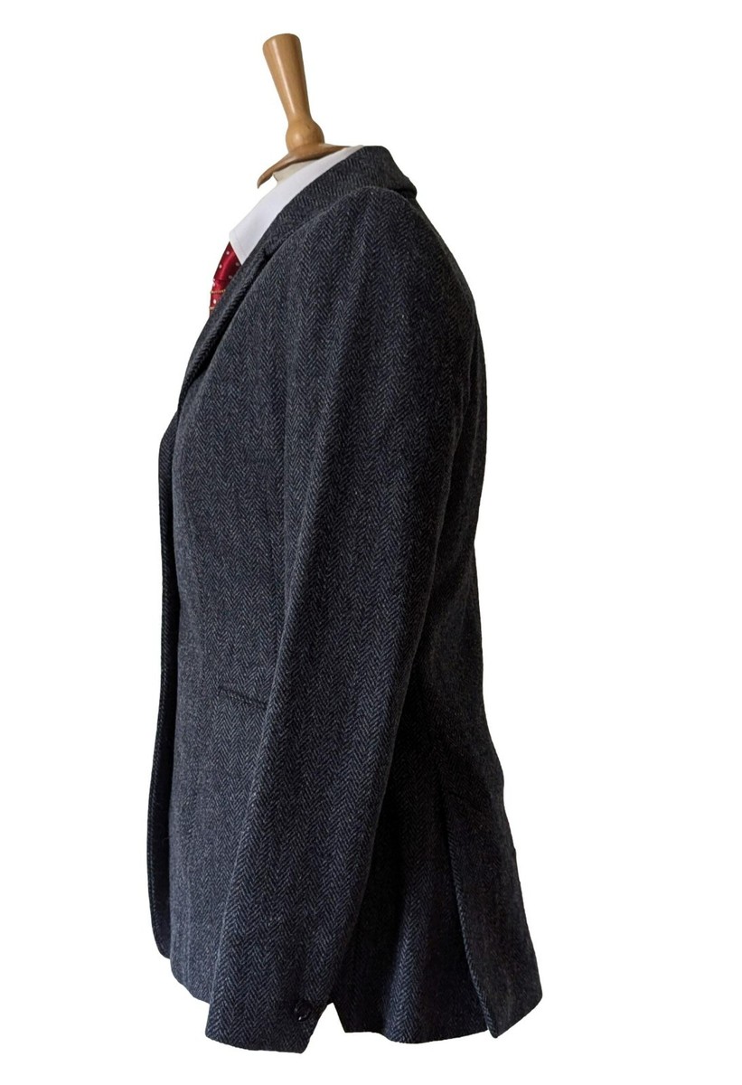 Veste Neuve Maids Caldene Southwold Bleu Tweed Montrant Taille 32