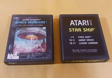 Atari Game Lot Of 2 Space Invaders & Atari Star Ship Tested Free Shipping