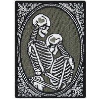 "Totenkopf AufnäHer Skelett Patch \"Liebenden Toten\" BüGelbild Skull Applikation"