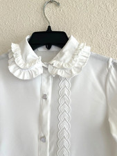 5-6 YRS Girl S NORWEGIAN BUNAD BLOUSE SHIRT festdrakt POLYESTER/SPANDEX NORWAY