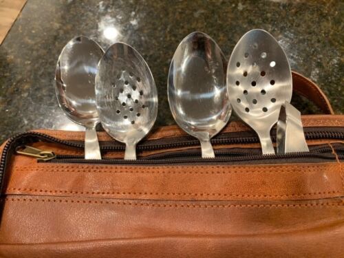 Leather Chef Knife Bag Culinary Tool Genuine Leather Storage Knives BBQ Case NEW - Picture 7 of 11