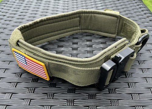 American Flag Tactical Dog Collar Service Canine Training Puppy K9 Metal - Picture 61 of 95