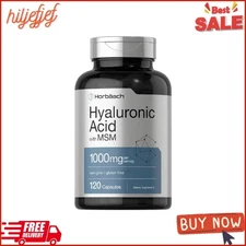 Horbäach Hyaluronic Acid with MSM | 1000 mg | 120 Capsules | Non-GMO and Gluten