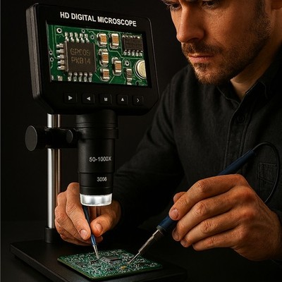 4.3'' 1080P HD Digital Microscope 2MP Camera 1000X USB PCB Coin Jewelry Repair