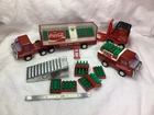 Vintage BUDDY L  Coca-Cola Delivery Truck Semi Truck Fork Lift Ramp Bottles Set