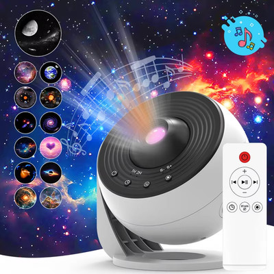 Galaxy Projector Night Light Bluetooth Speaker White Noise Timer Remote Lamp