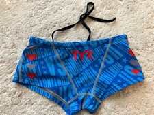 TYR DURAFAST J Boxer Swimsuit Blue Competitive Swimsuit for Practice 130