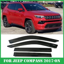 Smoke Tinted Window Visors Deflectors Rain Guards for Jeep Compass 2017-2026