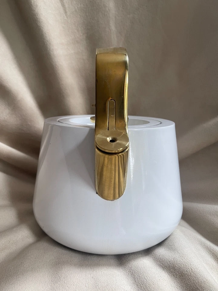 Caraway Ceramic Coated Whistling Tea Kettle White Tea Pot Modern - Image 3 of 4