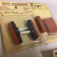 NOS Scott Mathauser Superbrake Cantilever Brake Pads Non-Threaded Finned Salmon