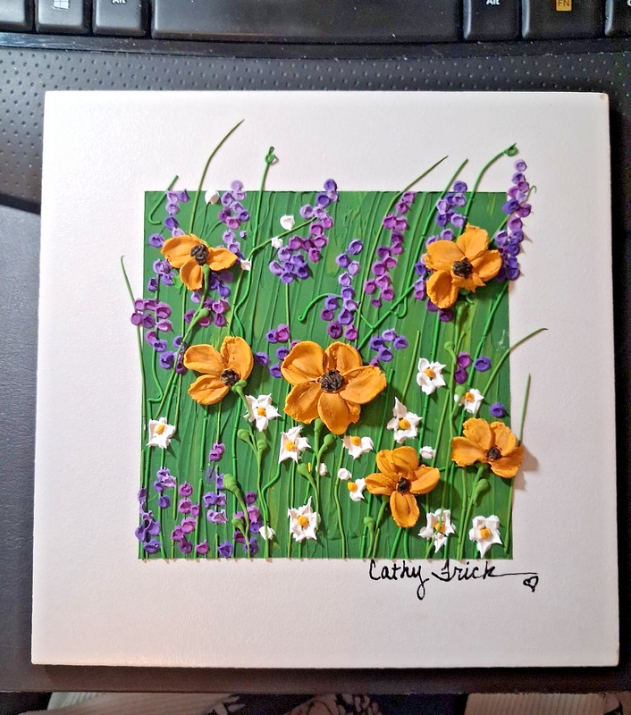Unique floral art by Cathy Frick a talented well known Artist in Colorado