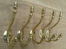 Pack Of 5 SOLID BRASS ACORN Tip hook Rustic victorian hat and coat hooks vintage