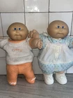 Cabbage Patch Kids Lot Preemie Brother Sister Bald Blue Hm1 1984 + Outfits Shoes