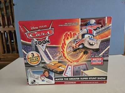 2009 Disney Pixar Cars Toon Mater The Greater Super Stunt Show Race Track NIB