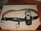 Vintage Policeman's Leather Belt With 3 Pairs Of Handcuffs & Cartridge Pouch — photo 2