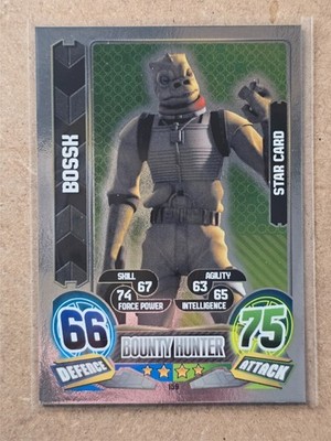 STAR WARS MATCH ATTAX - SERIE 1 - STAR CARD - BOSSK - BOUNTY HUNTER - NEUWERTIG