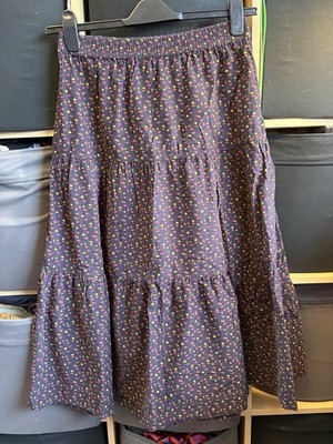 White Stuff Size 10 Pleated Layers Soft Cord Skirt / Grey